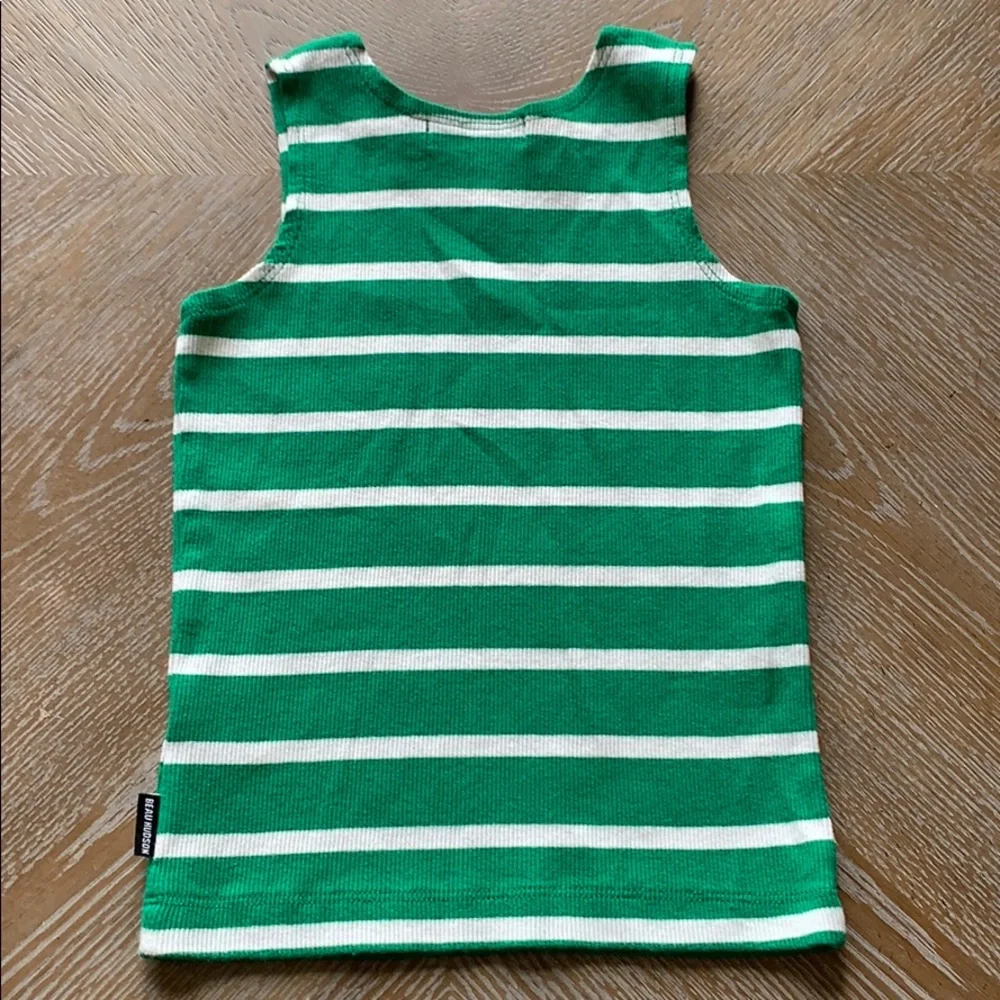 BEAU HUDSON Green/White Striped Toddler Tank Top 3